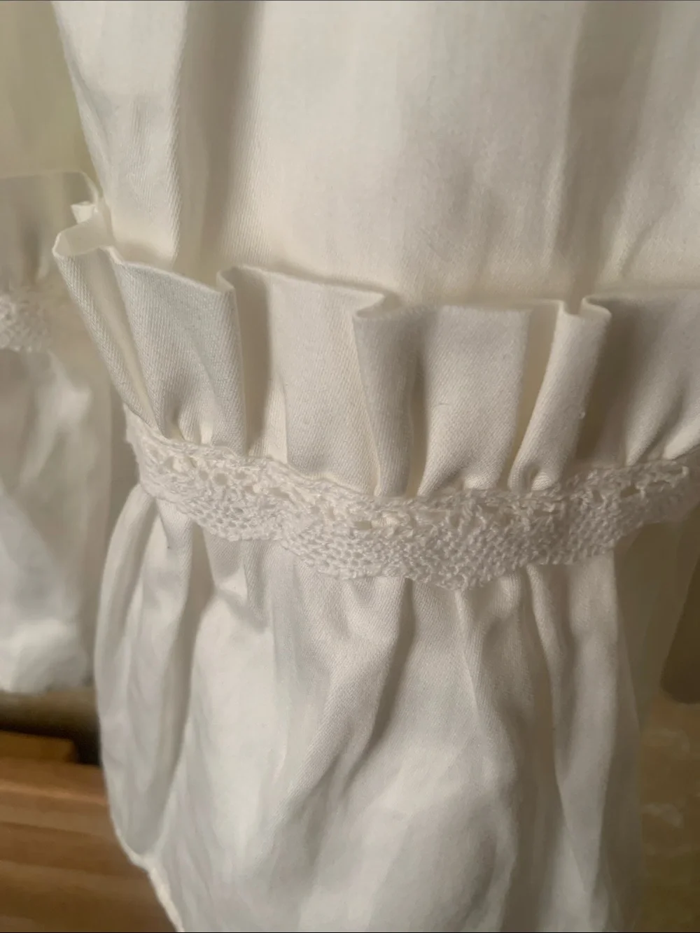 White Ruffled Long-Sleeve Girls' Formal Dress